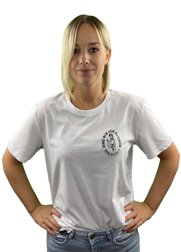 T-Shirt - Trinke Wein vom Mittelrhein - weiss