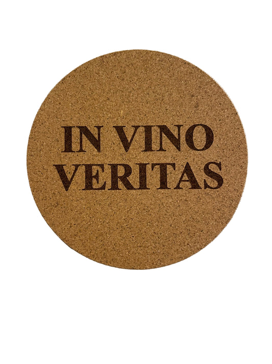Kork Untersetzer - rund -  IN VINO VERITAS