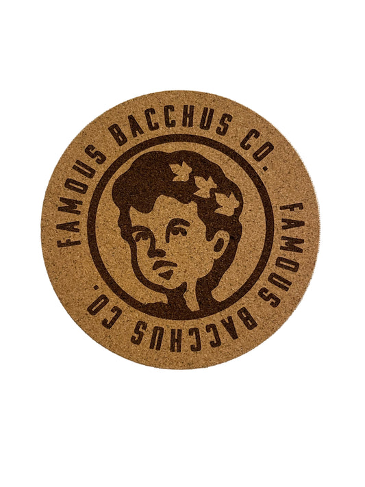 Kork Untersetzer - rund - FBC Bacchus Kopf