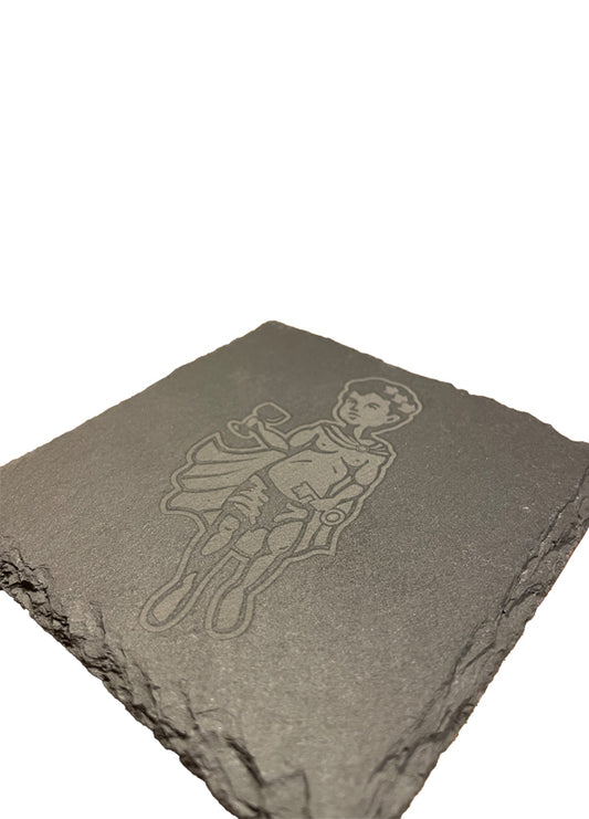 Schiefer Untersetzer - Bacchus Logo - FAMOUS BACCHUS COMPANY