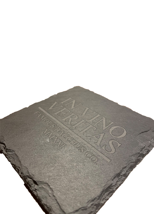 Schiefer Untersetzer - IN VINO VERITAS - FAMOUS BACCHUS COMPANY