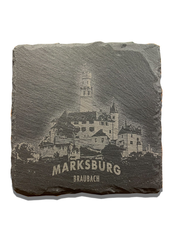 Schiefer Untersetzer - Marksburg - Braubach - Motiv 01